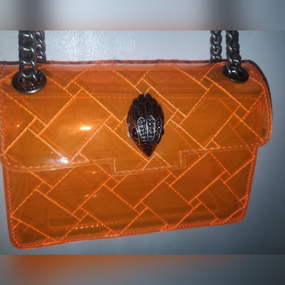 Kurt Geiger London Mini Kensington Crossbody Transparent Orange Bag